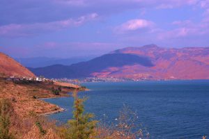 Chenghai Lake in Yongsheng County, Lijiang
