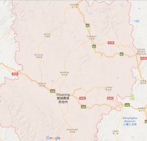 Map of Chuxiong Region