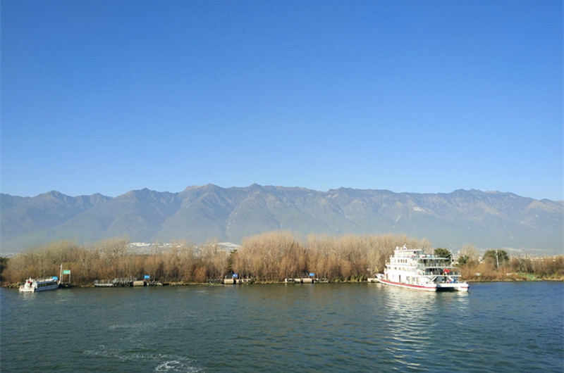 Longkan Wharf of Erhai Lake in Dali City