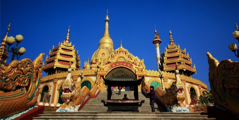 Menghuan Golden Pagoda in Mangshi City, Dehong
