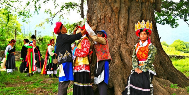 Qibie Village in Tacheng of Weixi County, Diqing
