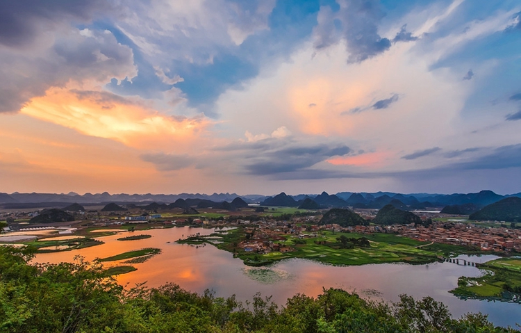 Puzhehei Scenic Area in Qiubei County, Wenshan