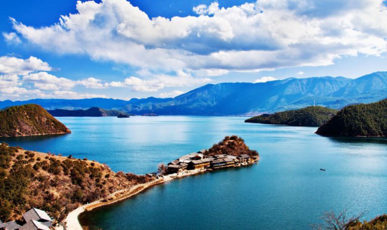 Lige Island in Lugu Lake, Lijiang